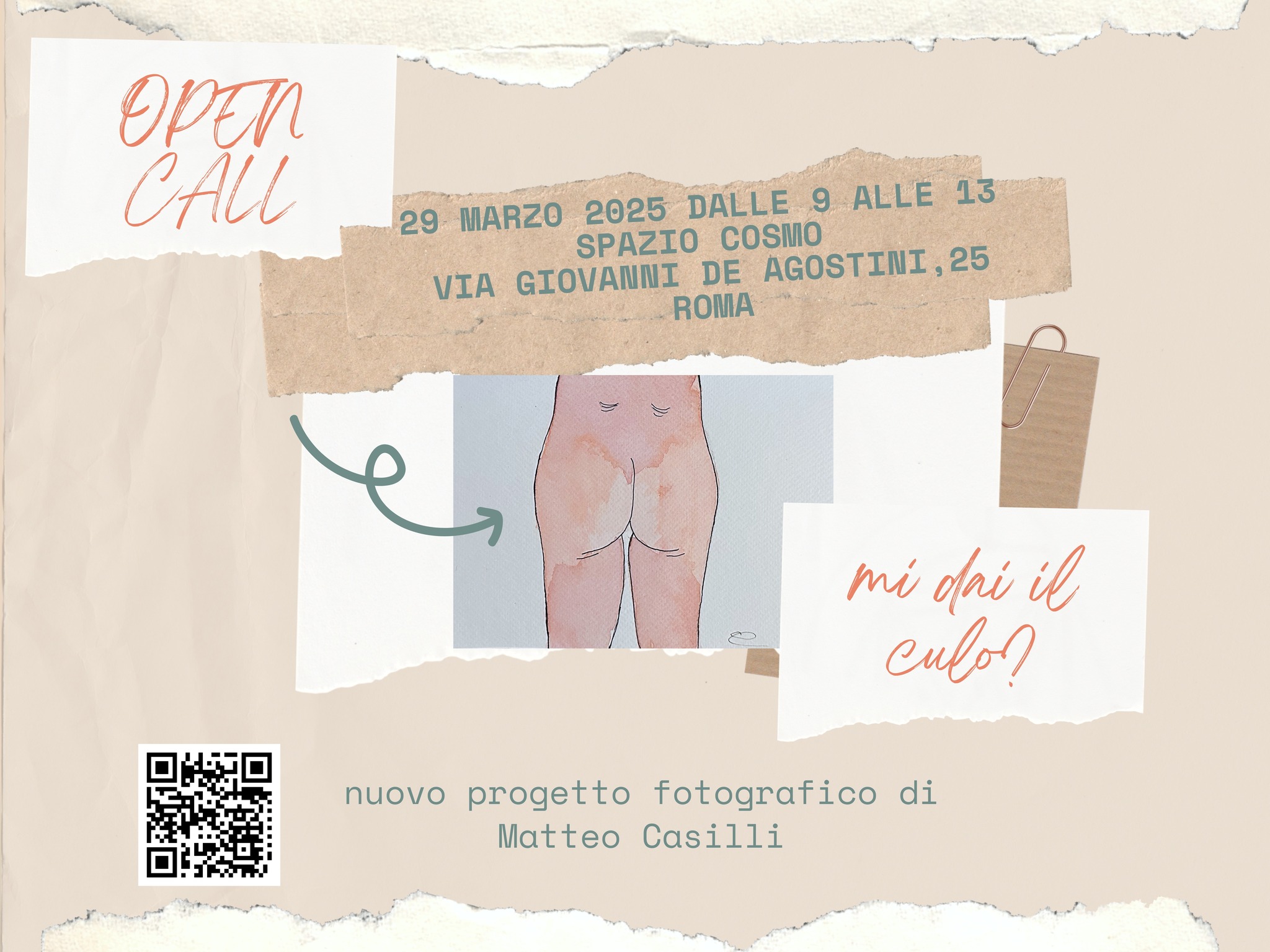Open Call fotografica: Mi dai il culo? 29 marzo dalle 9 alle 13
